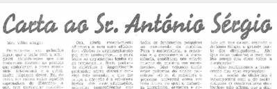 Carta Ao Sr. S&eacute;rgio